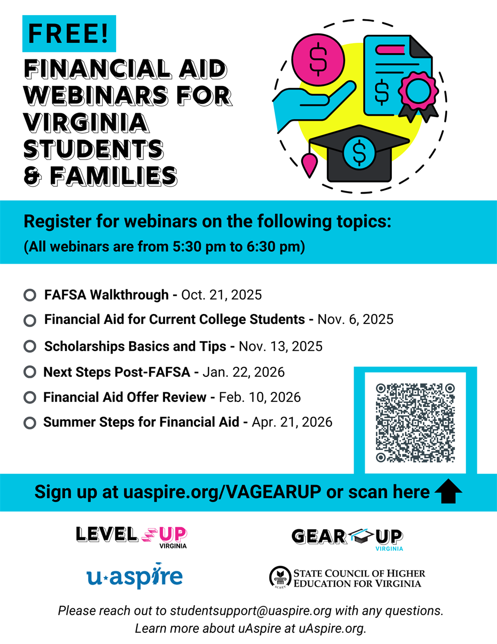 SCHEV resources for Virginia Student's and Families