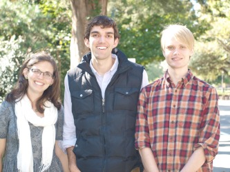 Caitlin Clements '11, Bert Cortina '11 and Nick Schmedding '12