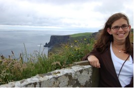 Caitlin at the Cliffs of Moher, Ireland (study abroad, summer 2009)