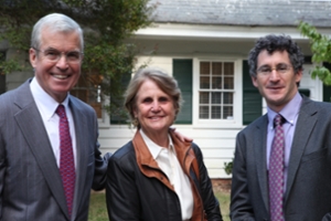 Jim and Bruce Murray with Dan Cristol outside the Murray House