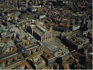 Aerial view of the center of Milan