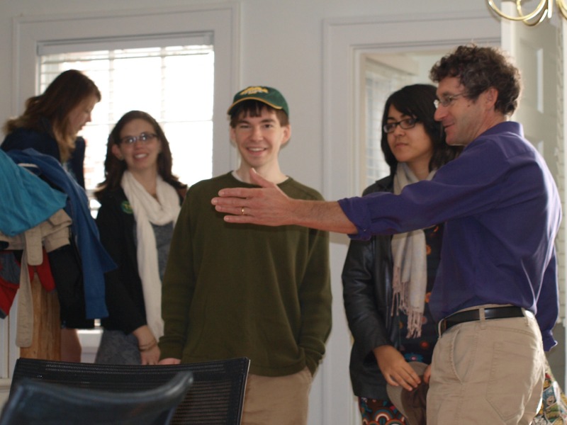 Dan giving the alumni a tour of the Murray House