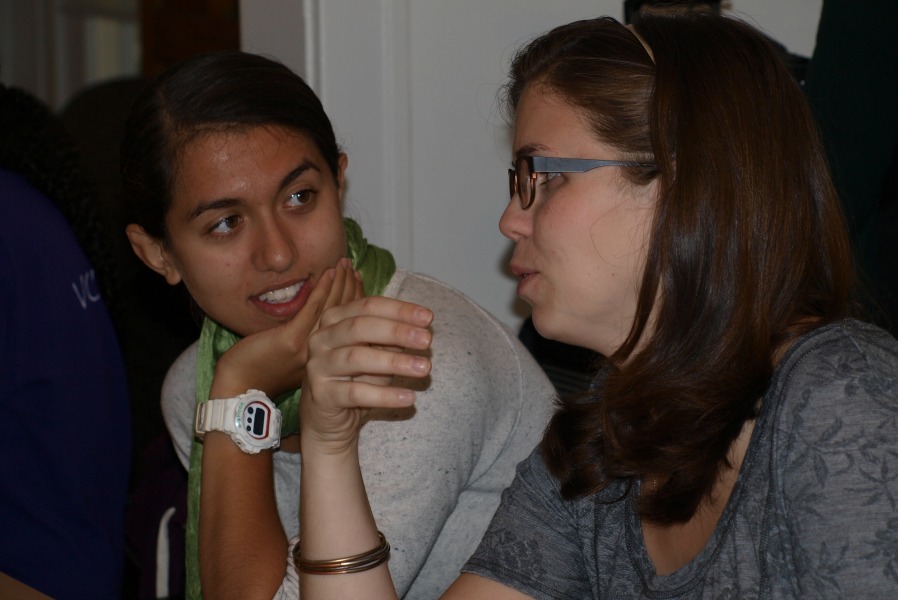 Morgan Sehdev '17 getting to know Caitlin Clements '11.