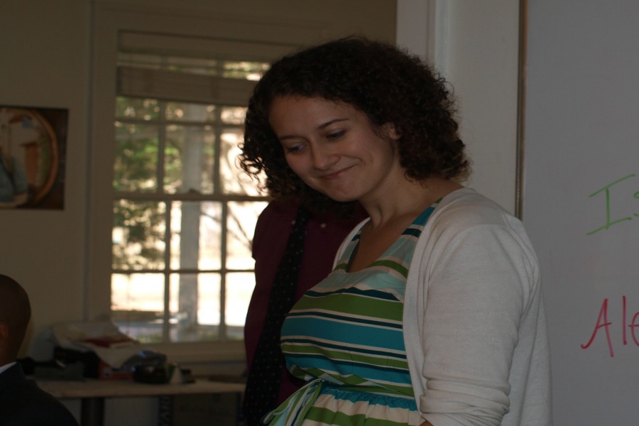 Alena '12 stopped by to say hello from AidData