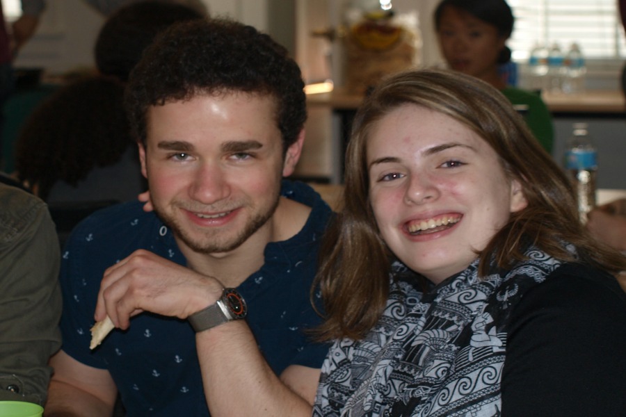 Colin and Elizabeth enjoying Moe's Southwest Grill.