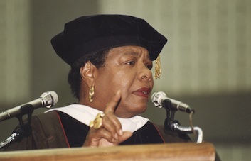 Dr. Angelou addressed the College of William and Mary at opening convocation, August 1993. (archive photo)
