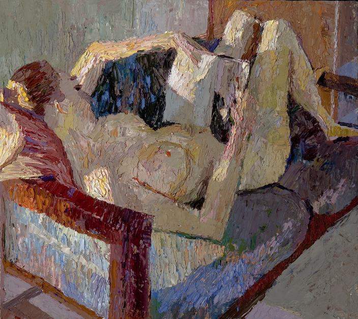 Brian Chu, 'Reading' 14 x 11, oil on board, 2007