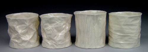 Jesse Ross, 'Paper Cup Set' 2010, Slip Cast Porcelain, 3.75 x 3.75 inches