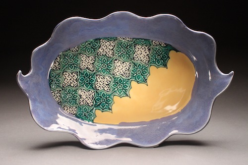 Kristen Bassion, ‘large oval platter’ 2010, white stoneware, hand-built fired to cone 6 oxidation