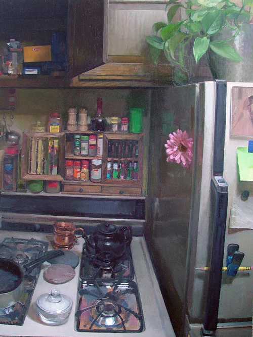 Matt Klos, 'Watched Pot' oil on panel, 32x24inches