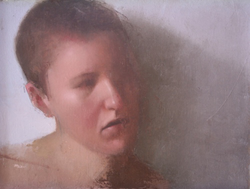 Meghan Cox 'Susan' oil on muslin over panel, 12x9 inches