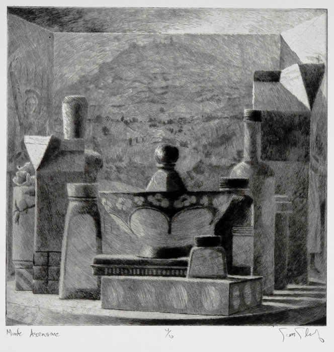 Scott Schnepf, 'Monte Ascensione' drypoint, 12x12 inches