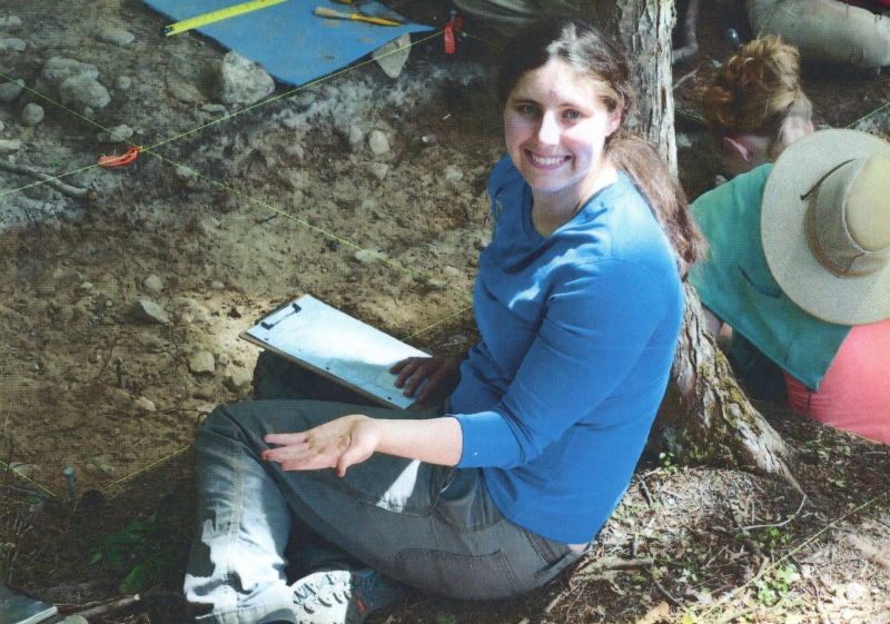 Emily Hull during excavations