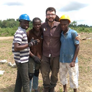 Tomos (third from the left) with his Nigerian colleagues SA, Oscar, and Omar (from left to right).