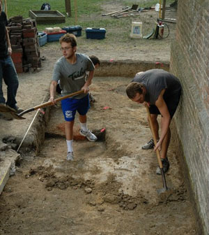 Evan (right) working with teammate/classmate Tyler Poling 