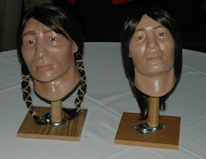 Reconstructed faces of a man and a woman