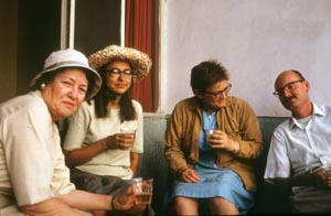 Voigt having tea with her project team at the Hajji Firuz Tepe excavation site.