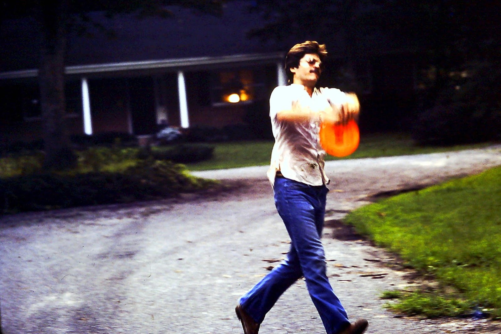 playing frisbee, 1970s, shared with permission. 