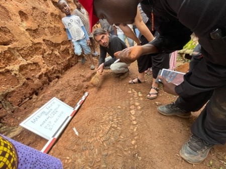 Photo provided by Lasisi. Lasisi and colleagues are documenting a pavement at Ile-Ife.