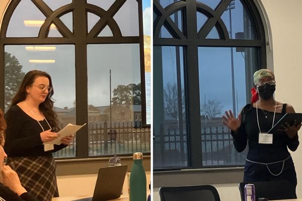 Amy Connolly and Maia Wilson presenting at 2026 Graduate Research Symposium