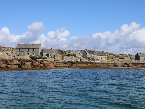 Abandoned houses on the island of Inis Oírc, located in South Connemara, Co. Galway, Ireland