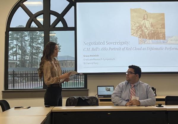 Grace Helmick presenting at the 2026 Graduate Research Symposium