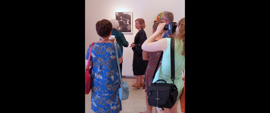 Gallery Senior Show "Color Safari", Devon Payne with her work