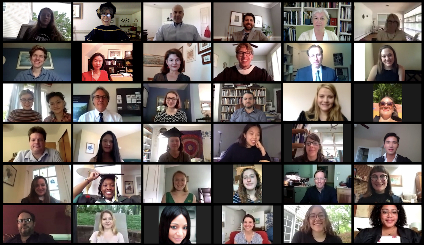 The virtual Zoom reception with the Class of 2020