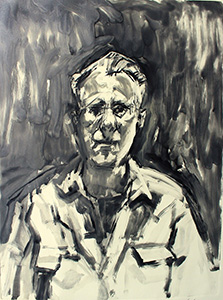 Brian Kreydatus, "Self Portrait", monotype, 2017 from his exhibition Brian Kreydatus: Recent Works on Paper