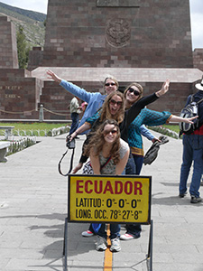 Susan Webster and students in Equador, 2010