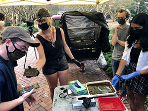 Lisa Elmaleh, with students, during her Wet Plate Collodion Workshop