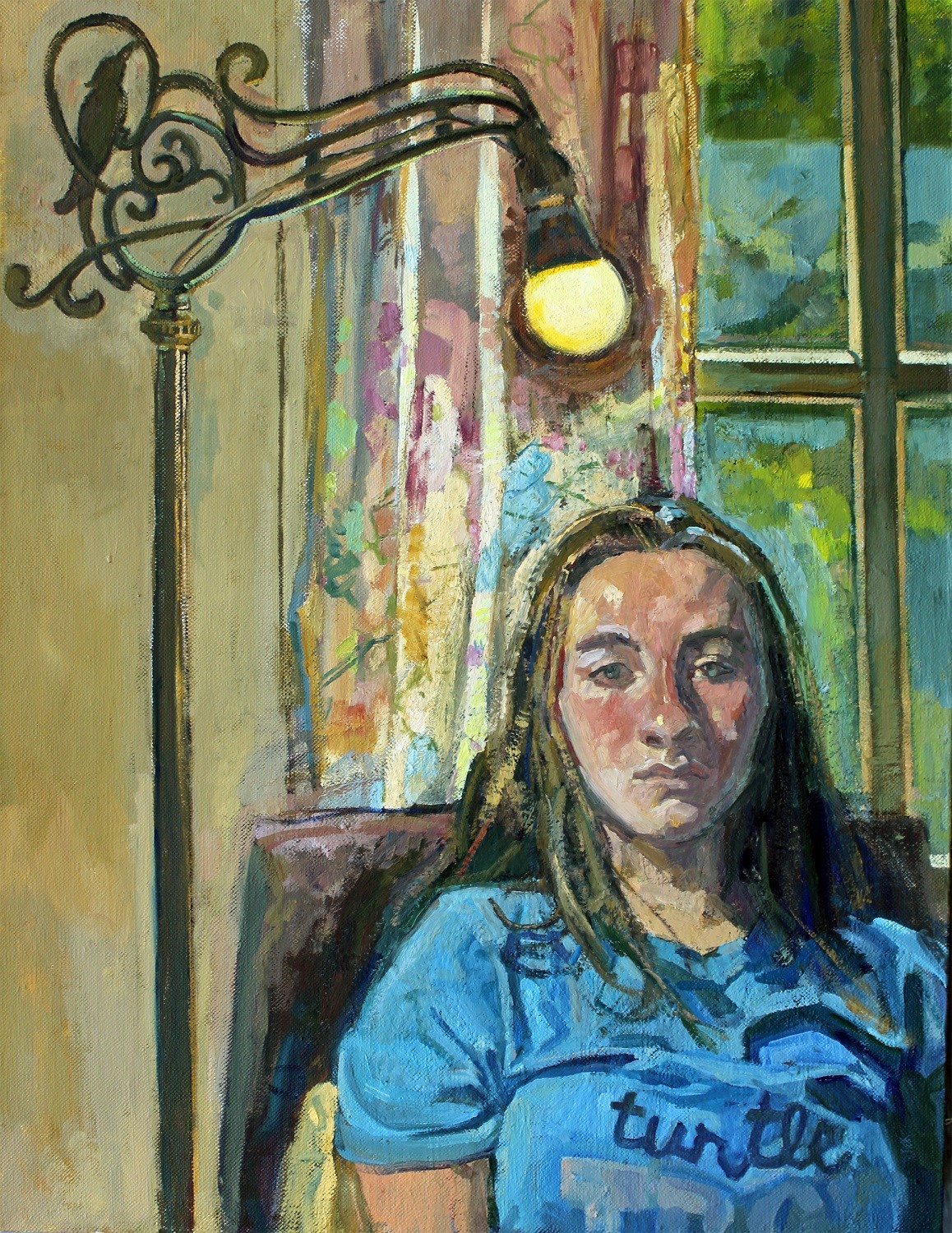 Brian Kreydatus, Gabriel on her 15th birthday, oil on linen, 26 x 20 in.