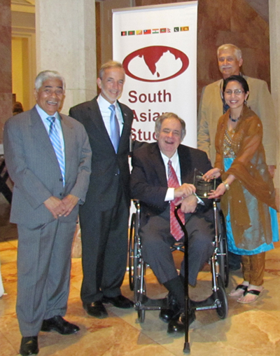 Joseph Dye receiving his award from the South Asian Studies Association in 2011.