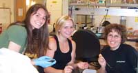 Laura Romano '93, with Denison University biology students