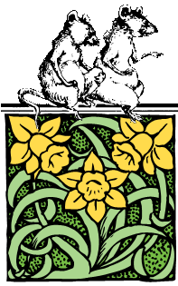 Niche Mice and Daffodils clip art