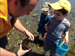 Jon Allen and sons at the shore