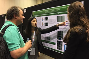 Image 3. Ashley Zhang ’20 and Kirstin Reed ‘20 participate during the ASBMB poster session, where P.I.s, graduate students, and undergraduates presented their work to the scientific community. Ashley (left) and Kirstin