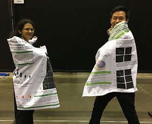 Image 4. Science super heroes Sri Harshini Malapati ’19 (left, starting in the M.D. program at UCLA in August 2019) and Xiaopeng Sun ’19 (right) after the ASBMB poster session.