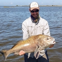 James Skelton with red drum