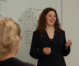 Whitlock presenting to her colleagues