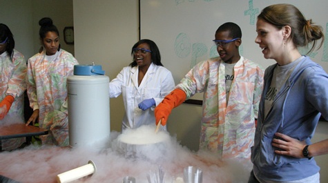 Dr. Hinton (center with white coat) at Open Lab (see related links story) 