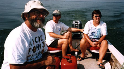 David Towle, Lou Burnett and Charlotte Mangum enjoy a boat ride on the Potomac River in 1997