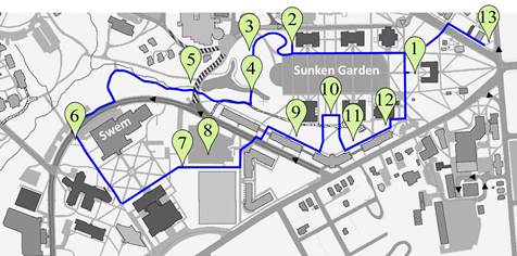 Woody Plant Tour Map