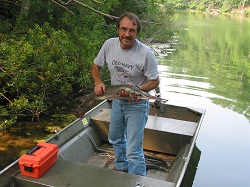 Greg Capelli with garr on Lake Matoaka