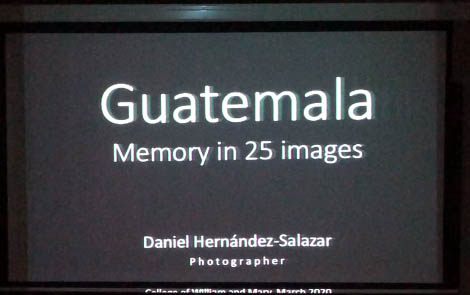 Introductory slide: Guatemala: Memory in 25 Images
