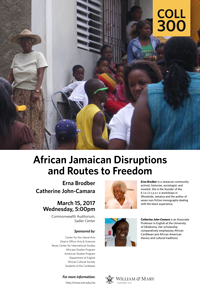 Flyer for the Brodber/John-Camara public event