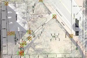 Example of a georeferenced archeological plan.