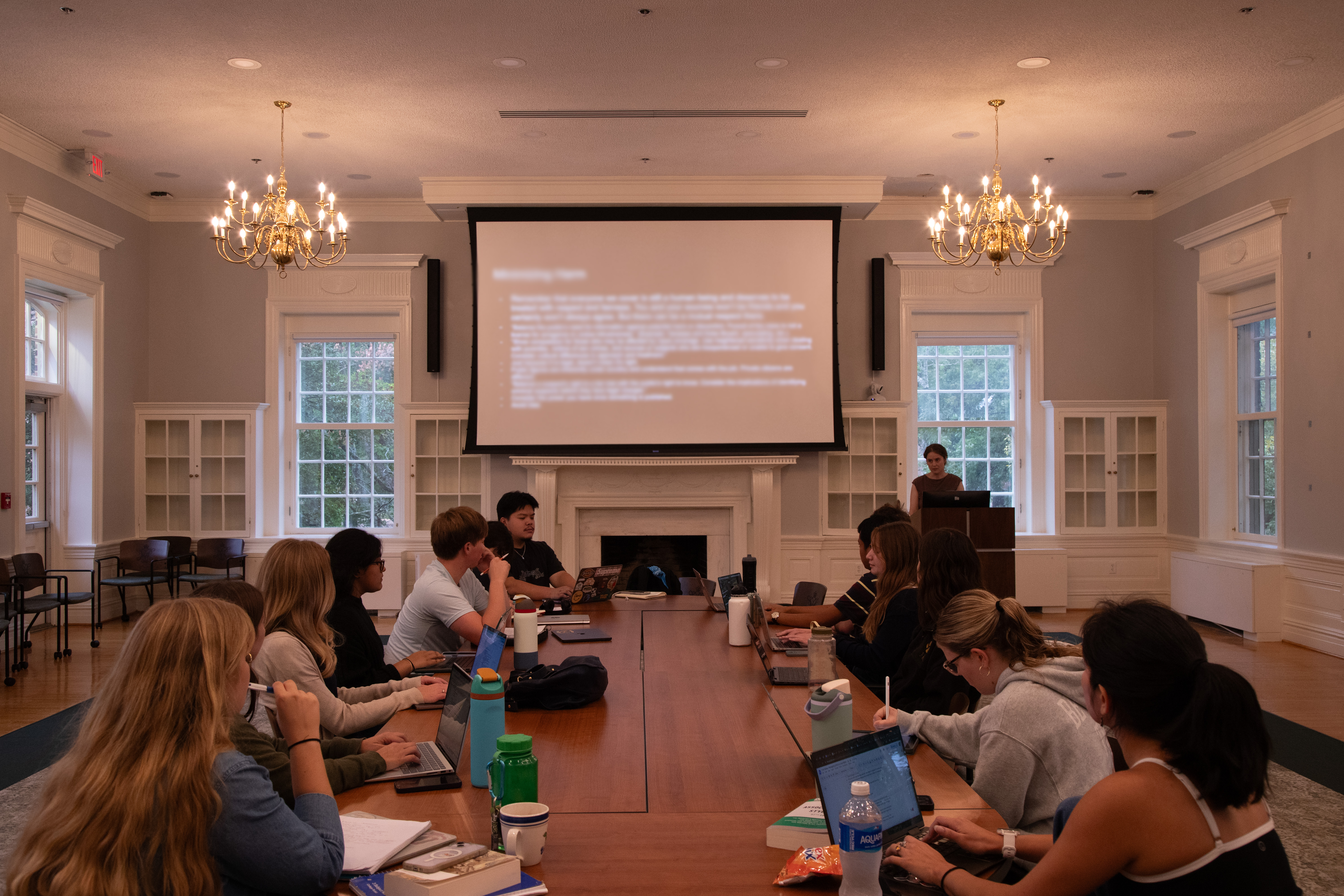 Raynor offers her students practical, hands-on experiences designed to hone their reporting and writing skills while building a portfolio of work that can help launch their careers in journalism or communications. (Photo by Rebecca Graber)