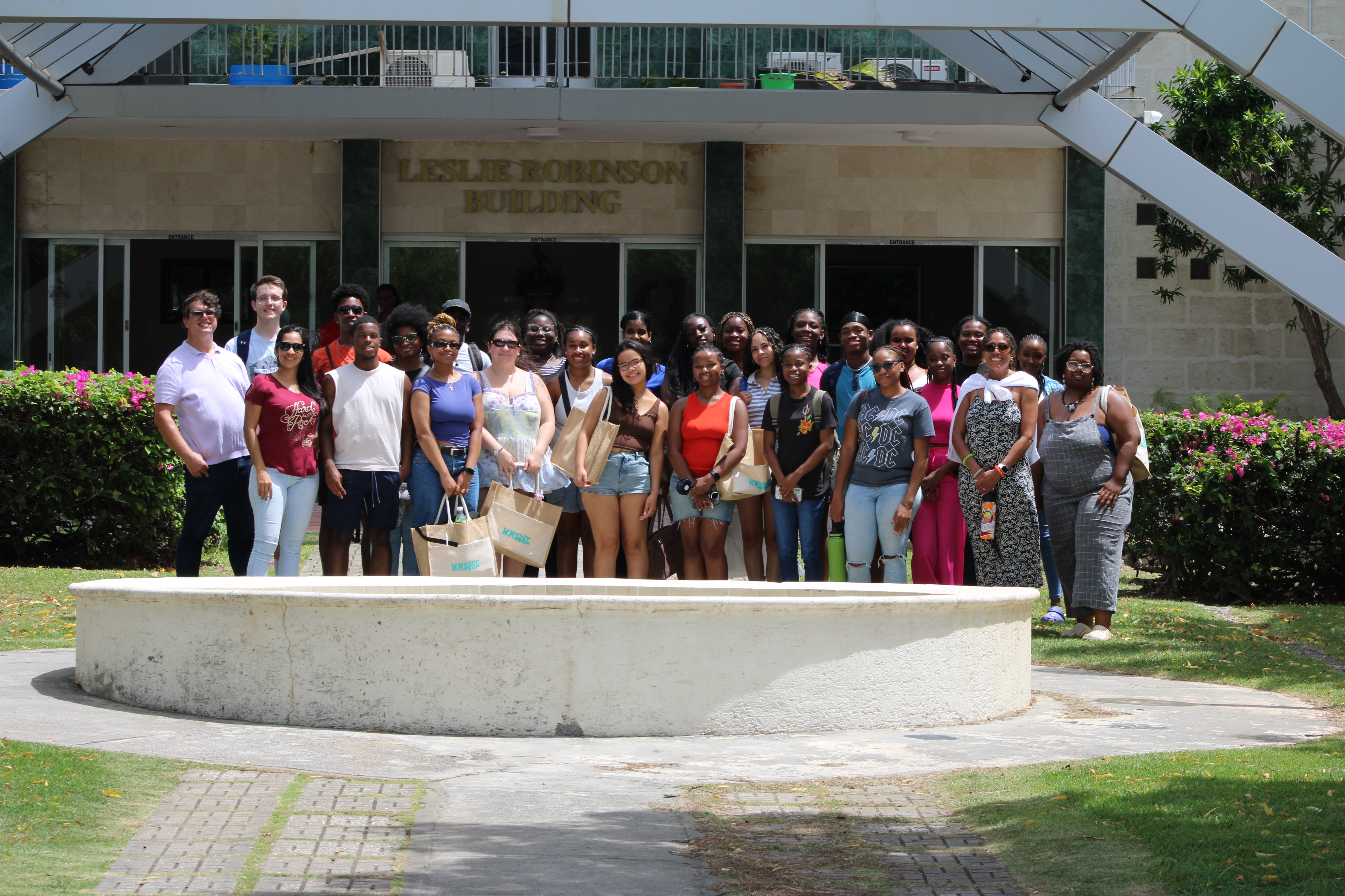 Faculty and undergraduates from William & Mary and The University of the West Indies (UWI), Cave Hill came together on the UWI campus in June 2025 to conduct research and field work for the Linguistic Atlas of the Caribbean. (Photo by Anthony "AJ" Joseph)