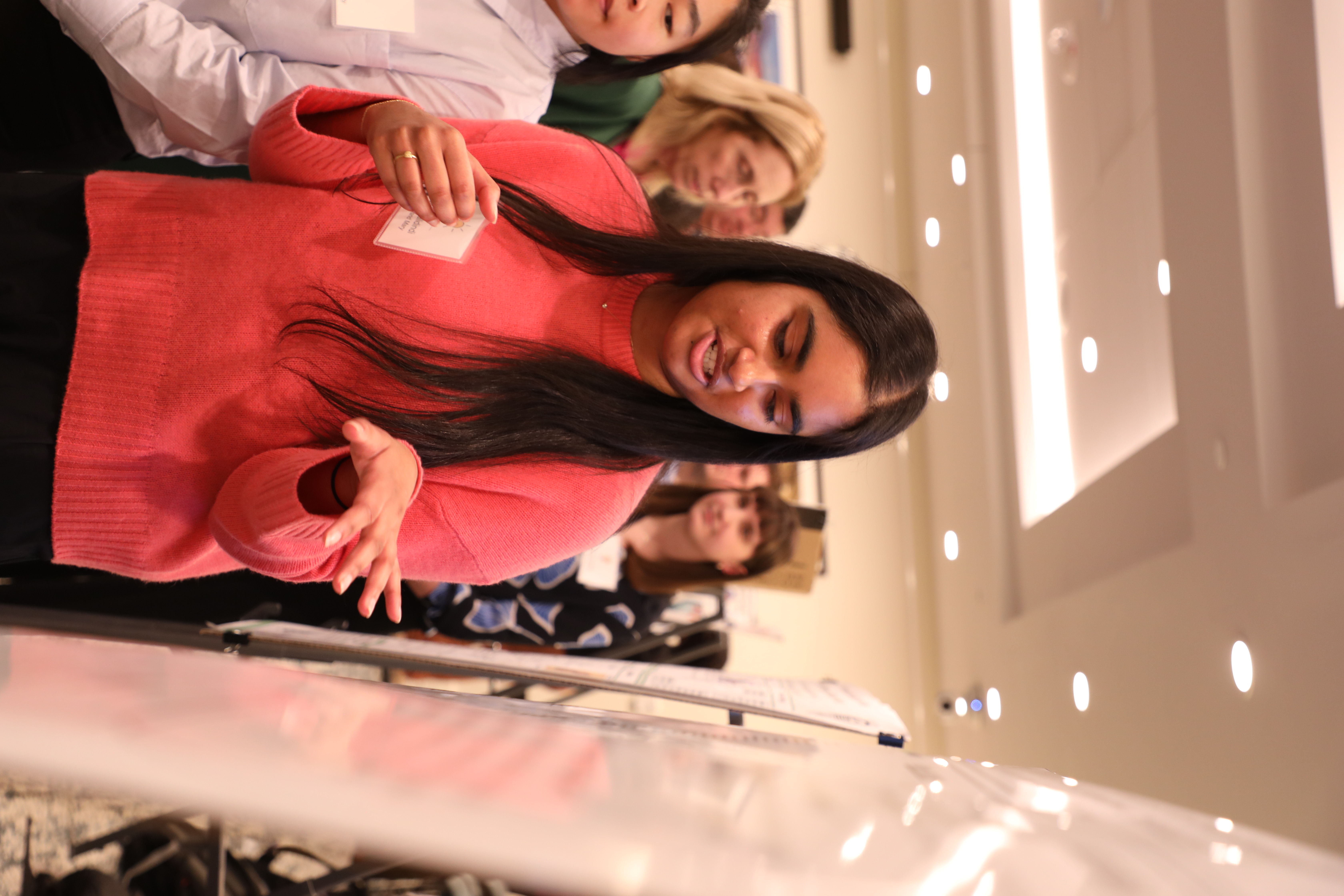 Veda Kalidindi '26 shares research results with members of the General Assembly, scholars, and the public at the Virginia State Capitol Jan. 29. (Photo by Adeline Steel)